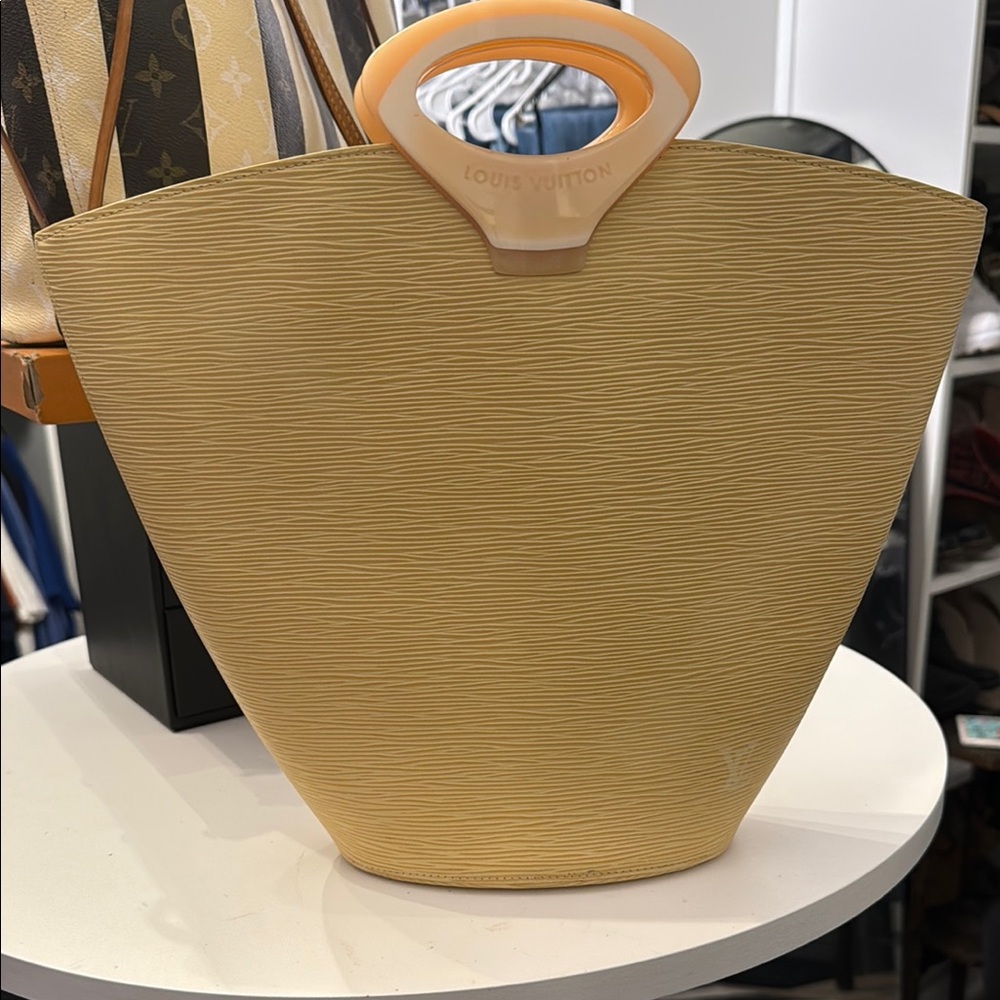 Louis Vuitton Yellow Tote Bag with Modern Design